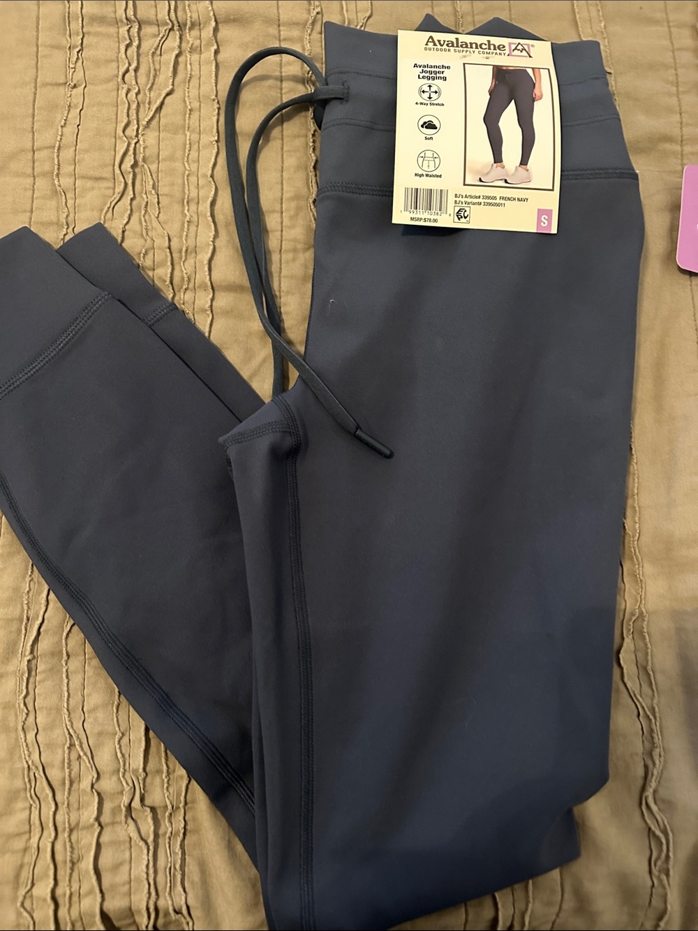 Avalanche “French Navy” Active Leggings with Drawstring